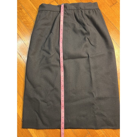 Vintage 100% Wool Skirt Women's Size 8 Black Pencil Midi Knee Length Lined - Picture 2 of 6
